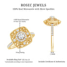 Rosec Jewels-Moissanite Statement Engagement Ring with Milgrain Detailing