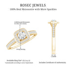 Rosec Jewels-Moissanite Round Halo Engagement Ring with Certificate