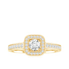 Rosec Jewels-Moissanite Round Halo Engagement Ring with Certificate