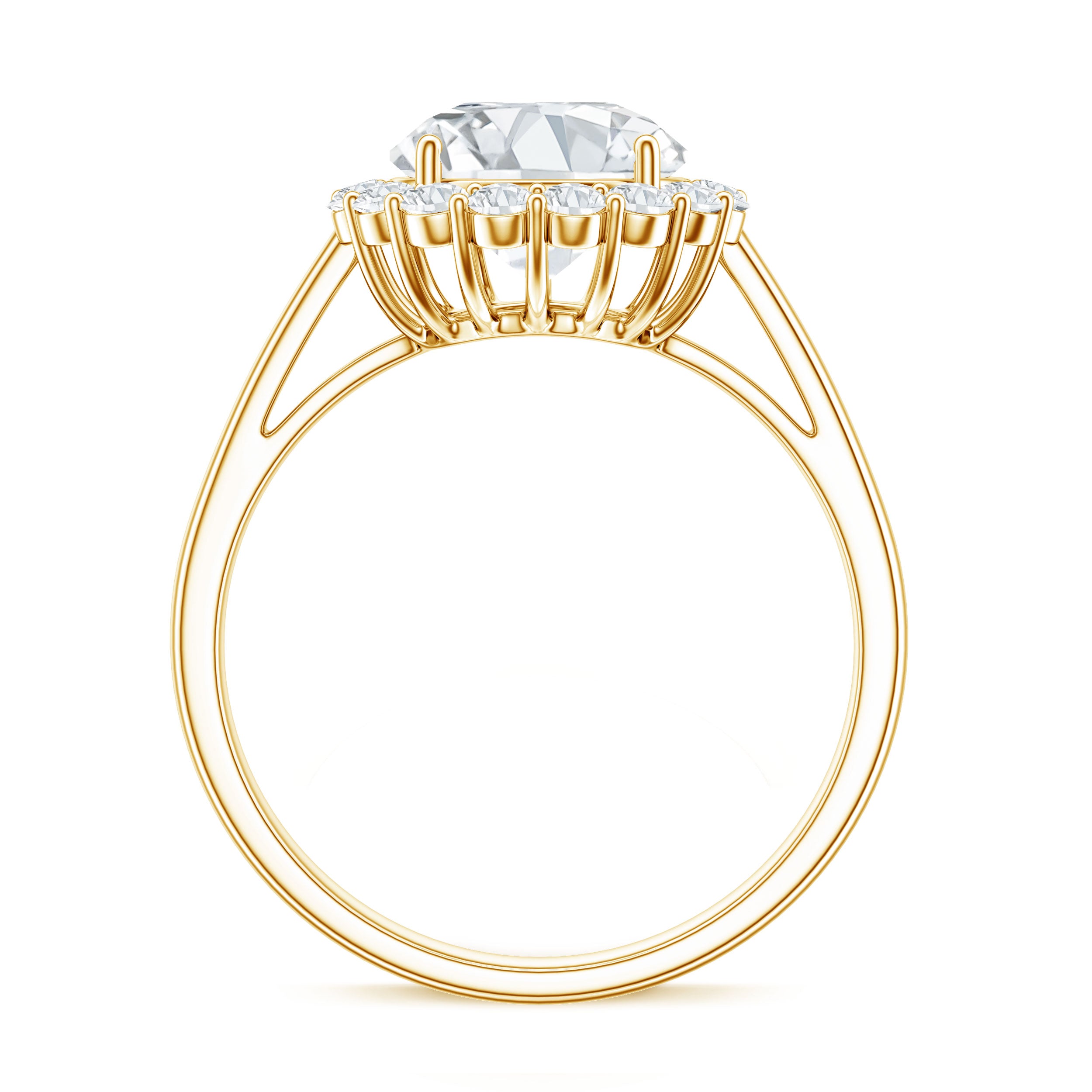 Classic Round Cut Moissanite Big Engagement Ring D-VS1 - Rosec Jewels