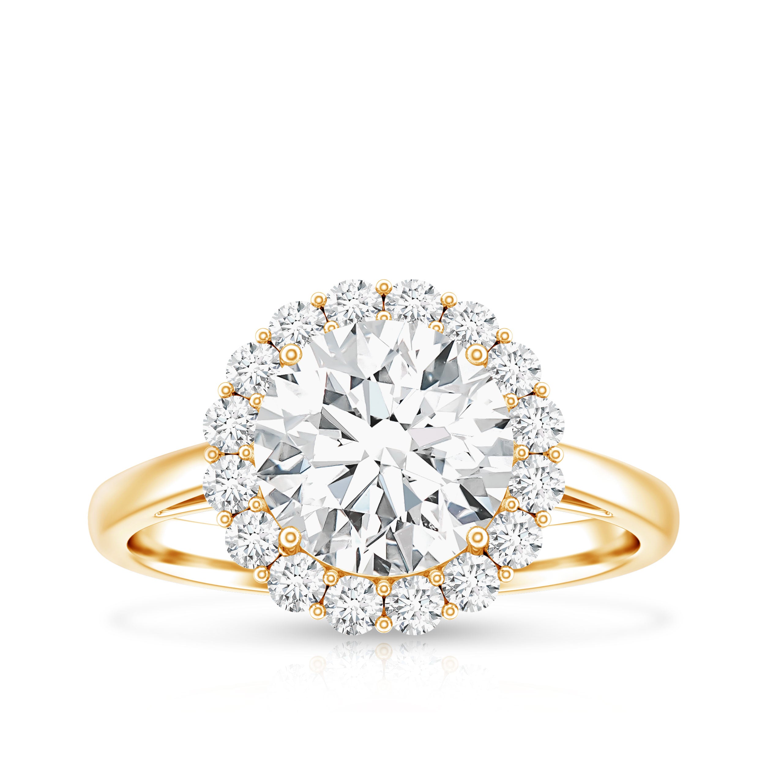 Classic Round Cut Moissanite Big Engagement Ring D-VS1 - Rosec Jewels