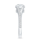 Rosec Jewels-Round Moissanite Solitaire Engagement Ring with Split Shank