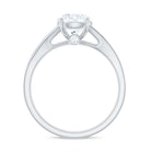 Rosec Jewels-Round Moissanite Solitaire Engagement Ring with Split Shank