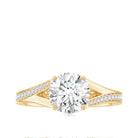 Rosec Jewels-Round Moissanite Solitaire Engagement Ring with Split Shank