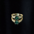 Lab Emerald Solitaire Vintage Engagement Ring AAAA - Rosec Jewels