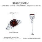 Natural Asscher Cut Garnet Knot Engagement Ring AAA - Rosec Jewels