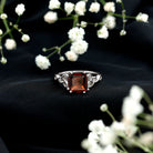 Natural Asscher Cut Garnet Knot Engagement Ring AAA - Rosec Jewels