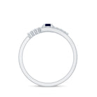Real Blue Sapphire Promise Ring with Diamond Bypass Shank AAA - Rosec Jewels