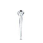 Certified Lab Grown Black and White Diamond Promise Ring with Bypass Shank AAAA ( Synthetic ) - Rosec Jewels