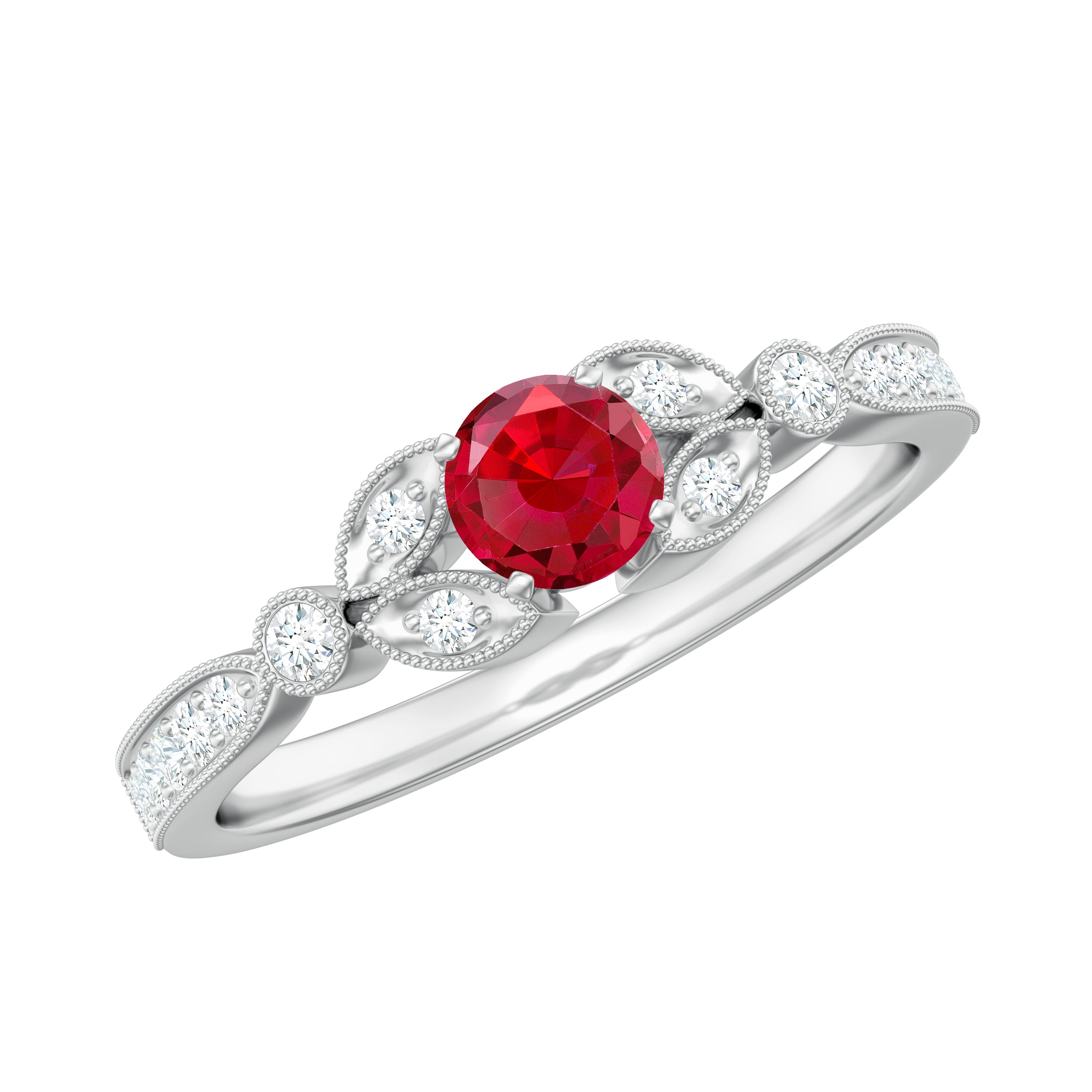 Lab-Lab Grown Ruby and Diamond Minimal Promise Ring – Rosec Jewels