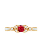 Rosec Jewels-Lab-Lab Grown Ruby and Diamond Minimal Promise Ring