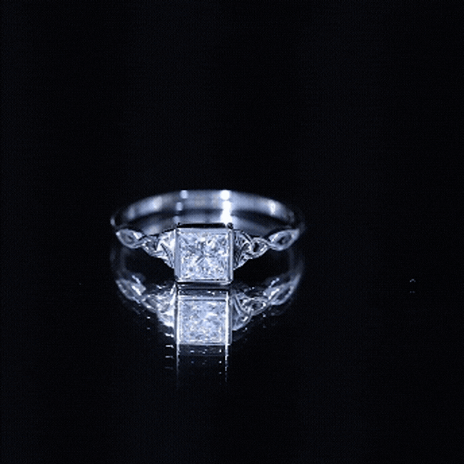 Princess Cut Moissanite Promise Ring in Bezel Setting D-VS1 - Rosec Jewels