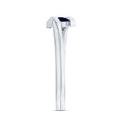 Rosec Jewels-Natural Blue Sapphire 3 Stone Promise Ring with Diamond Bypass Shank