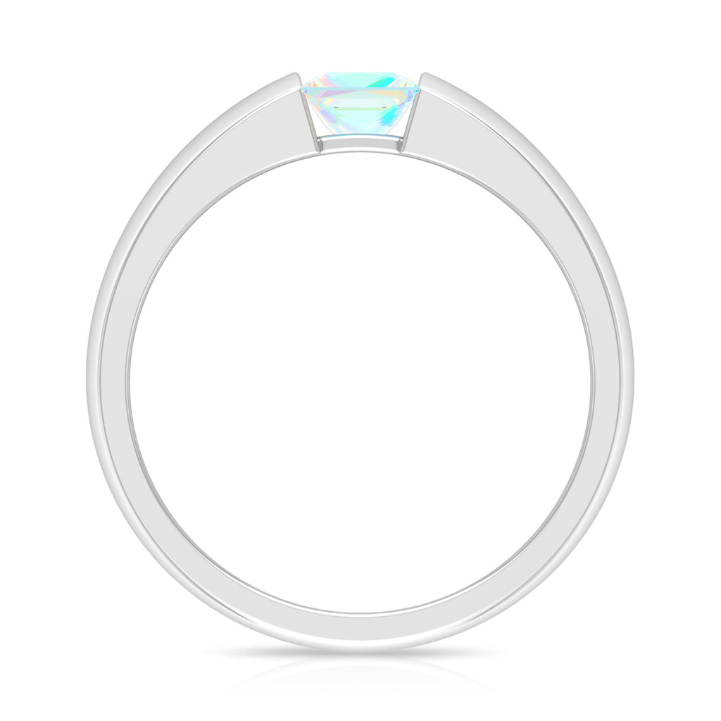 Rosec Jewels - Princess Cut Ethiopian Opal Solitaire Band Ring