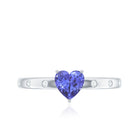Heart Shape Tanzanite Diamond Promise Ring for Engagement AAA - Rosec Jewels