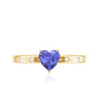 Heart Shape Tanzanite Diamond Promise Ring for Engagement AAA - Rosec Jewels