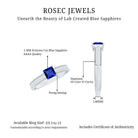 5mm Princess Cut Lab Created Blue Sapphire Promise Ring with Diamond AAAA - Rosec Jewels