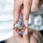 Natural Tanzanite Solitaire Engagement Ring with Bypass Shank AAA - Rosec Jewels