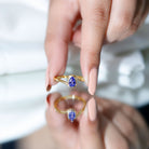 Natural Tanzanite Solitaire Engagement Ring with Bypass Shank AAA - Rosec Jewels