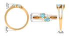 Rosec Jewels-Natural Aquamarine Diamond 2 Stone Promise Ring with Split Shank