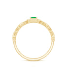 Rosec Jewels-Natural Princess Cut Emerald Diamond Promise Ring For Her
