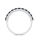 Natural Black Spinel Diamond Half Eternity Ring for Anniversary AAA - Rosec Jewels