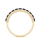 Natural Black Spinel Diamond Half Eternity Ring for Anniversary AAA - Rosec Jewels