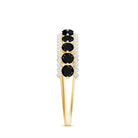 Natural Black Spinel Diamond Half Eternity Ring for Anniversary AAA - Rosec Jewels