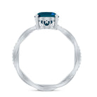 8x10mm Oval Cut London Blue Topaz Oblong Engagement Ring with Diamond AAA - Rosec Jewels