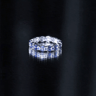 Rosec Jewels-1.5 CT Marquise and Round Blue Sapphire Contemporary Full Eternity Ring