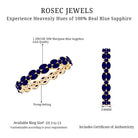 Rosec Jewels-1.5 CT Marquise and Round Blue Sapphire Contemporary Full Eternity Ring