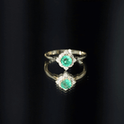 Natural Emerald and Diamond Vintage Inspired Engagement Ring For Her AAA - Rosec Jewels