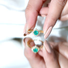 Natural Emerald and Diamond Vintage Inspired Engagement Ring For Her AAA - Rosec Jewels