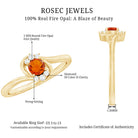 1/4 Ct Fire Opal and Diamond Bypass Promise Ring AAA - Rosec Jewels