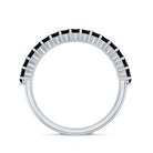 Certified Lab Grown Black Diamond Half Eternity Band Ring for Women AAAA ( Synthetic ) - Rosec Jewels