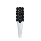 Certified Lab Grown Black Diamond Half Eternity Band Ring for Women AAAA ( Synthetic ) - Rosec Jewels