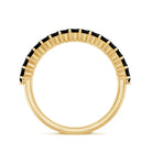 Certified Lab Grown Black Diamond Half Eternity Band Ring for Women AAAA ( Synthetic ) - Rosec Jewels