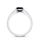 Certified Black Onyx 8MM Cushion Cut Engagement Ring AAA - Rosec Jewels