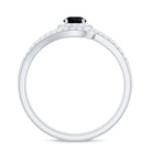 Minimal Black and White Diamond Engagement Ring Black Diamond - ( AAA ) - Quality - Rosec Jewels