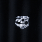 Black Onyx Minimal Wedding Rings Set with Diamond Curved Band AAA - Rosec Jewels