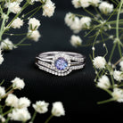Rosec Jewels-Genuine Tanzanite Engagement Ring with Diamond Enhancer