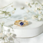 Rosec Jewels-Genuine Tanzanite Engagement Ring with Diamond Enhancer