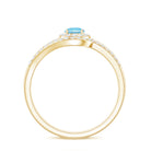 Certified Real Aquamarine Engagement Ring with Diamond Enhancer AAA - Rosec Jewels