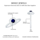 Rosec Jewels-3/4 CT Classic Blue Sapphire Double Halo Engagement Ring with Diamond