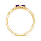 Rosec Jewels-Real Amethyst Toi Et Moi Engagement Ring with Diamond