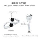 Rosec Jewels-Natural Black Spinel 2 Promise Ring with Diamond