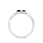 Rosec Jewels-Natural Black Spinel 2 Promise Ring with Diamond