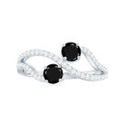Rosec Jewels-Natural Black Spinel 2 Promise Ring with Diamond