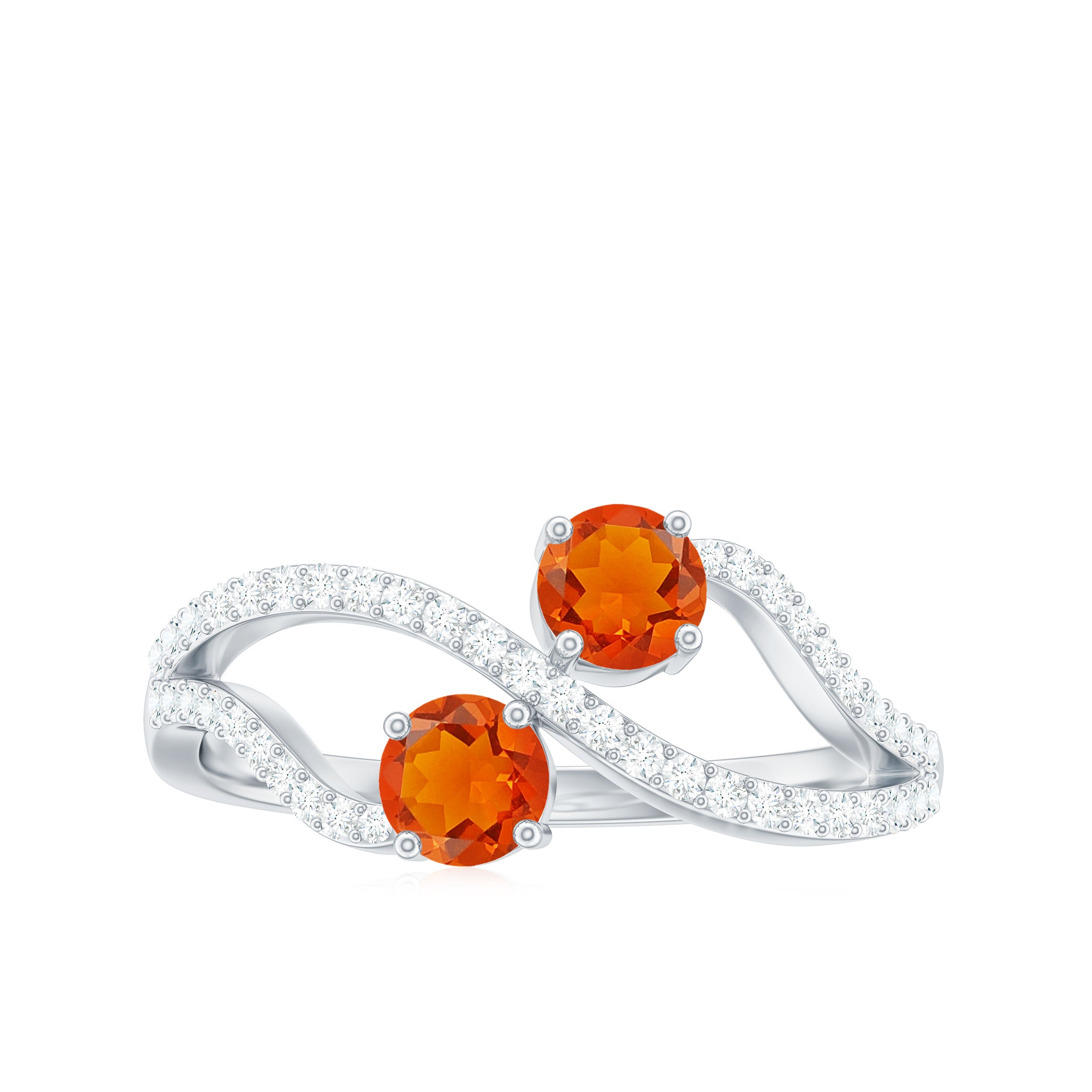 Rosec Jewels-3/4 CT Minimal Fire Opal and Diamond Engagement Ring