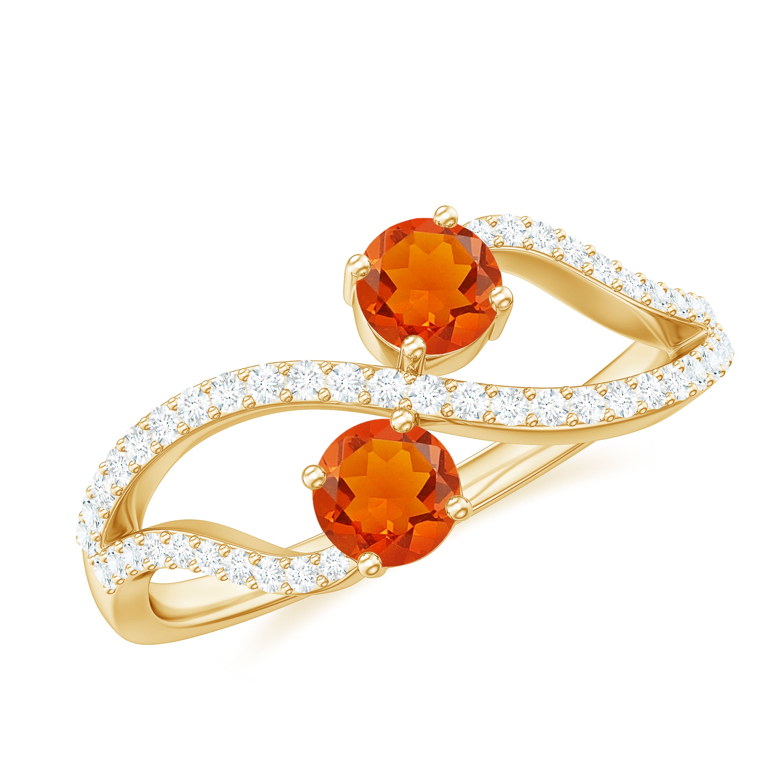 3/4 CT Minimal Fire Opal and Diamond Engagement Ring AAA - Rosec Jewels